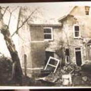 Carnage: The front of Dorothy's house was left wrecked after being hit by a German war bomb