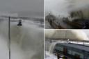 Enormous waves have been hitting the coastal town of Folkestone amid Storm Ciaran