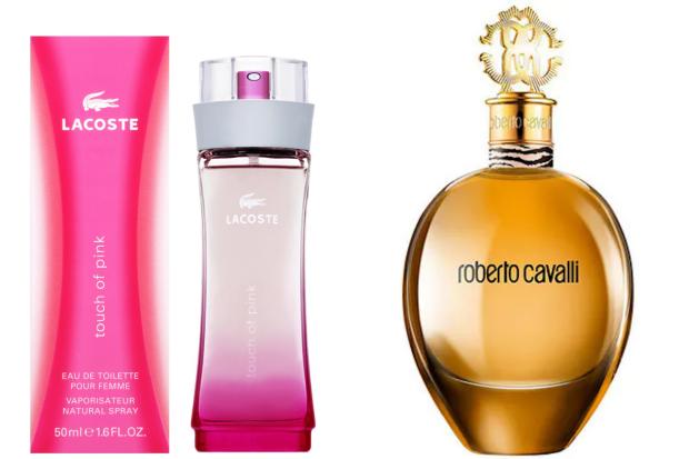 Redhill And Reigate Life: Left: Lacoste Touch Of Pink Eau De Toilette 90ml Spray. Right: Roberto Cavalli Eau De Parfum 75ml Spray (The Fragrance Shop)