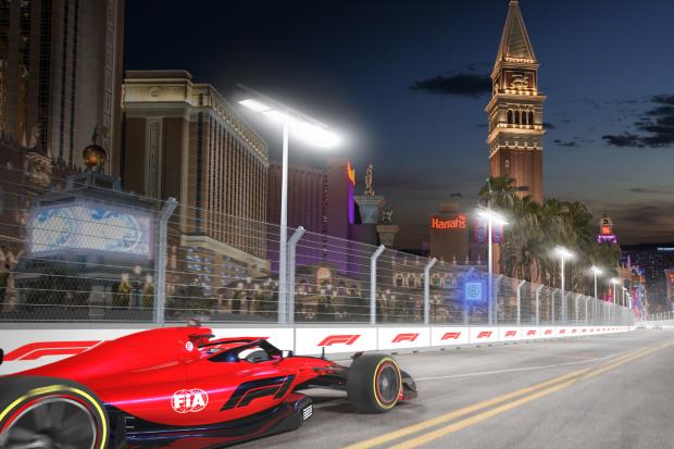 Redhill And Reigate Life: Handout photo provided by Formula One of an Artist's impression of the Las Vegas Grand Prix after Formula One announced a deal to stage a night race on the famous Las Vegas strip. Photo via PA.