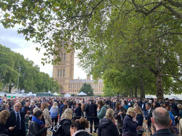 Redhill And Reigate Life: Queues snaked near the Palace of Westminster