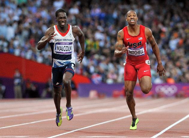 Newport's Christian Malcolm put in a strong bid to reach the Olympic 200m final, but failed to progress beyond the semis.