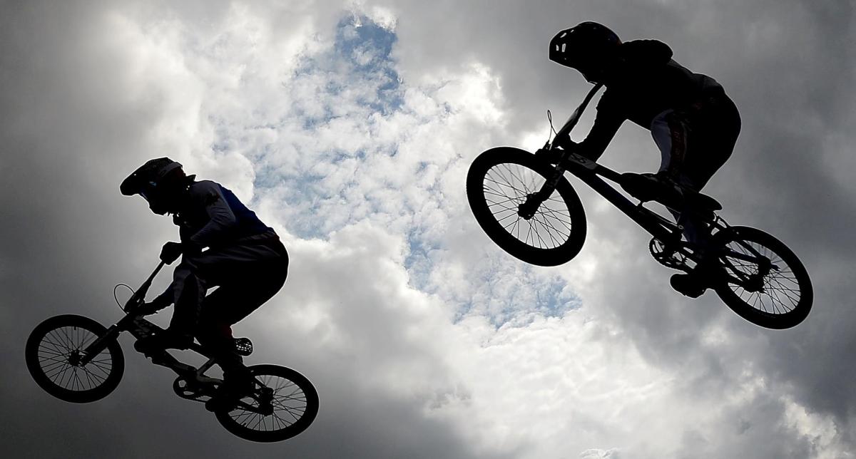 Jumping for joy: the men's and women's BMX competitions have provided some spectacular action on two wheels...